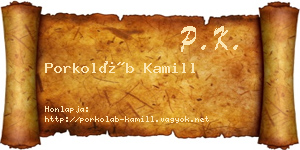 Porkoláb Kamill névjegykártya